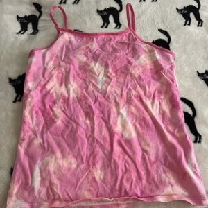 Wonder Nation Pink and White Tie-Dye Camisole